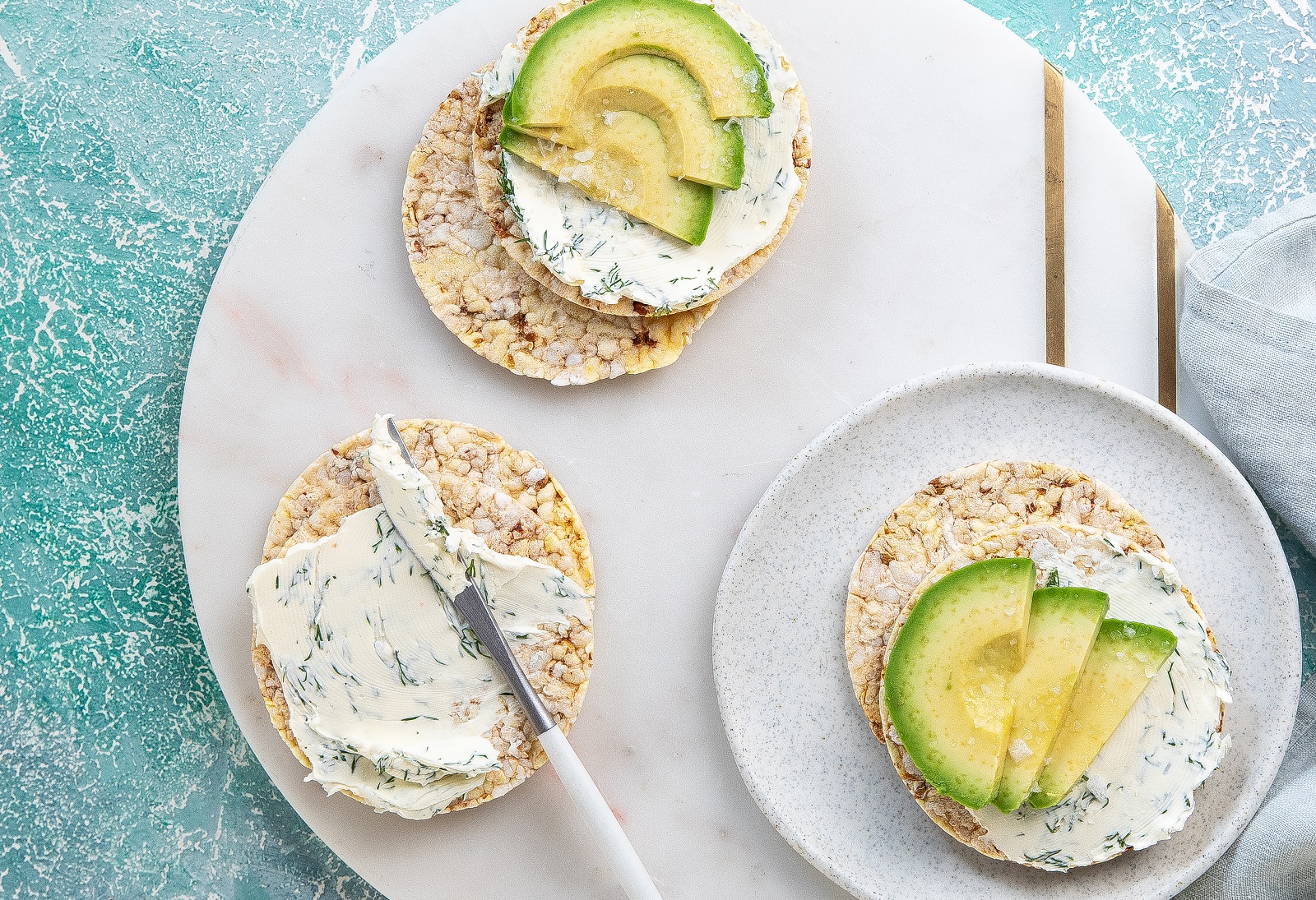 Dill Cream Cheese & Avocado on CORN THINS slices